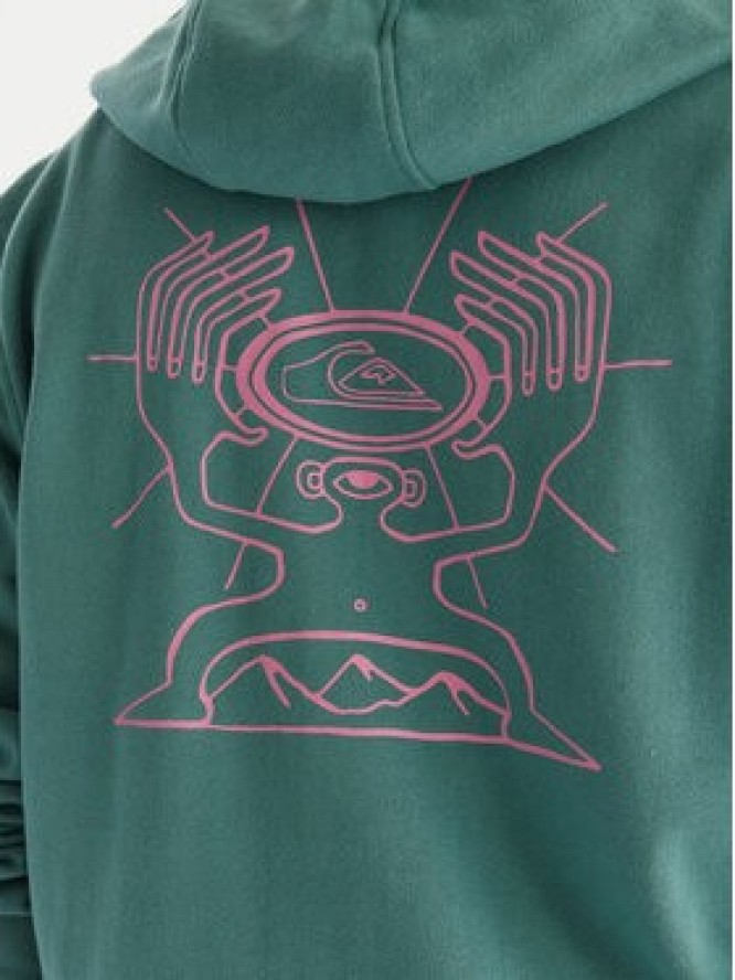 Quiksilver Bluza Graphic Hood Zip EQYFT05133 Zielony Regular Fit