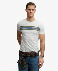 superdry Outdoor Stripe Logo Relaxed T-Shirt – Glacier Grey Marl