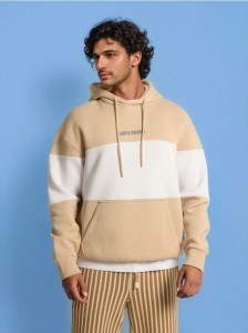 Bluza colorblock - beżowy