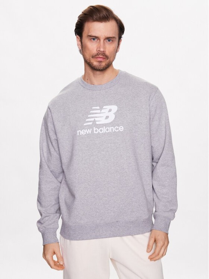 New Balance Bluza MT31538 Szary Relaxed Fit