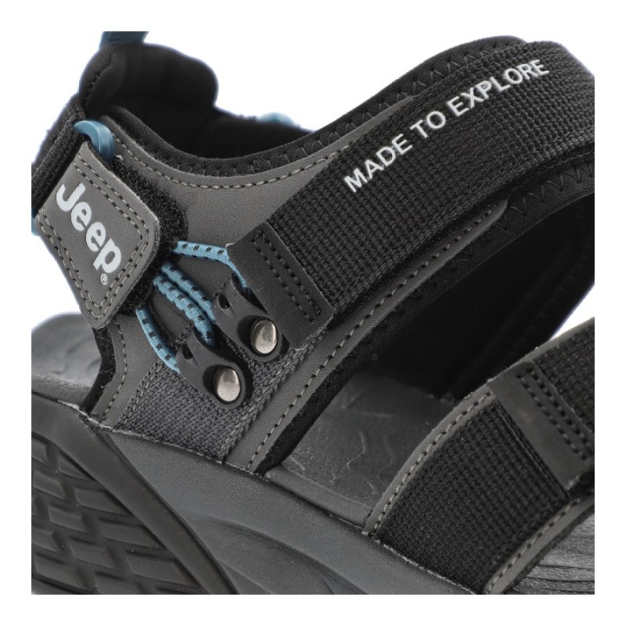 Czarne Sandały Jeep Modne Obuwie Męskie