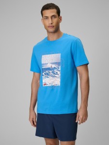 T-shirt regular z nadrukiem męski 4F 4FWSS26TTSHM2783