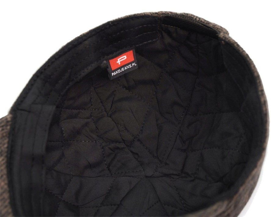 Ocieplana Czapka z Daszkiem - Pako Jeans - Brązowa