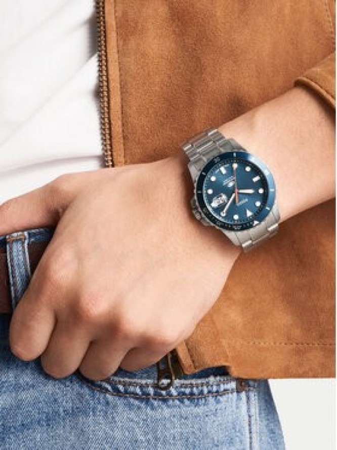 Fossil Zegarek Blue FS6050 Srebrny