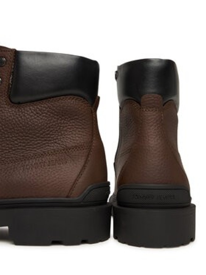 Tommy Jeans Trzewiki Tjm Lace Up Boot Leather EM0EM01629 Brązowy