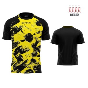 Koszulka sportowa Givova Art Interlock żółto-czarna Żółta 2xl