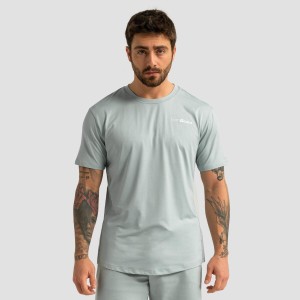 T-shirt męski GymBeam regular fit zielony eukaliptus
