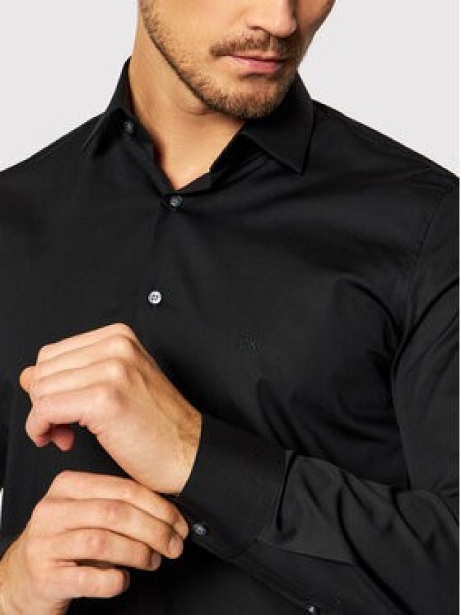 Calvin Klein Koszula Poplin K10K108229 Czarny Slim Fit