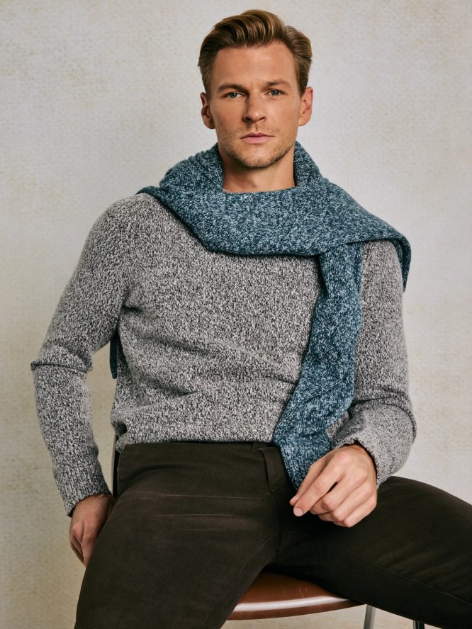 Sweter męski melanżowy brązowy Waltero 804