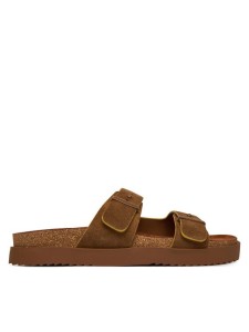 Tommy Hilfiger Klapki Cork Adjustable Suede Sandal FM0FM05869 Brązowy