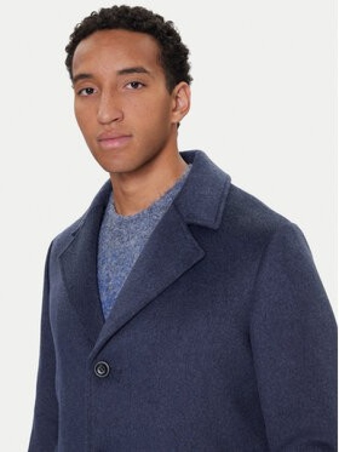 Guess Płaszcz wełniany M4BL3S WGJ82 Granatowy Slim Fit