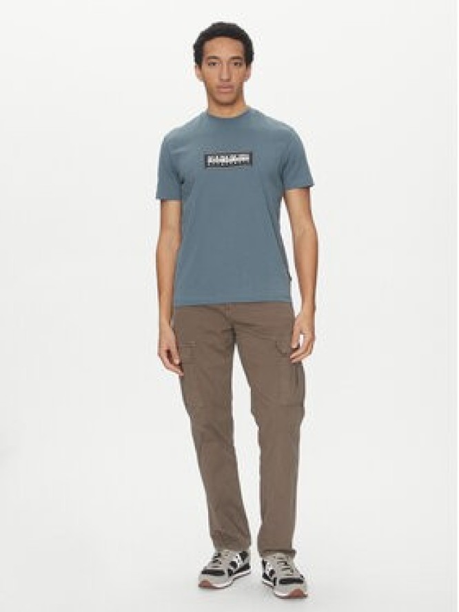 Napapijri T-Shirt S-box Logo NP0A4I3L Zielony Regular Fit