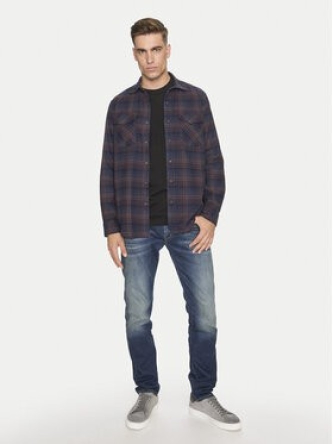 Replay Koszula M4067A.000.52714 Granatowy Regular Fit