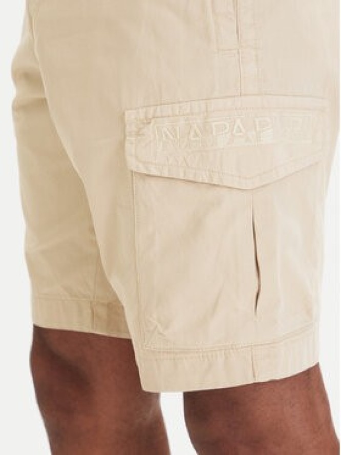 Napapijri Szorty materiałowe NP0A4HOT Beżowy Regular Fit