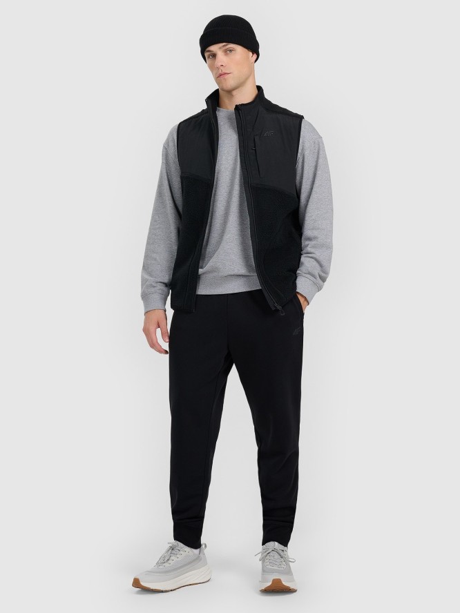 4F Bluza dresowa nierozpinana bez kaptura męska - szara XXL