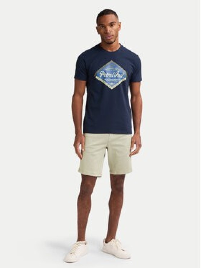 Petrol Industries T-Shirt M-1050-TSR634 Granatowy Regular Fit