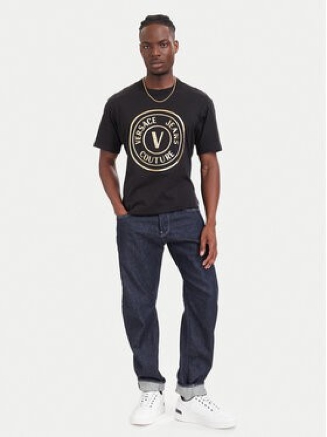 Versace Jeans Couture T-Shirt 80GAHT02 CJ00T Czarny Regular Fit
