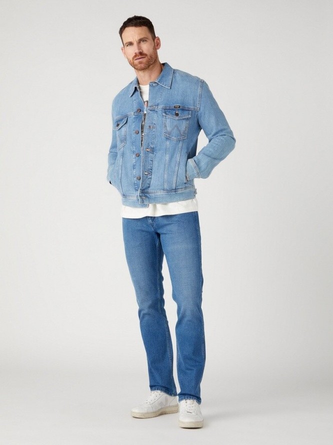 WRANGLER AUTHENTIC JACKET MĘSKA KURTKA JEANSOWA JEANS LOGO Jacket Empire W410EL44L 112329005