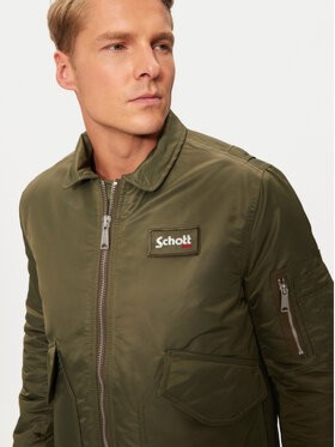 Schott NYC Kurtka bomber 210100RS Zielony Regular Fit