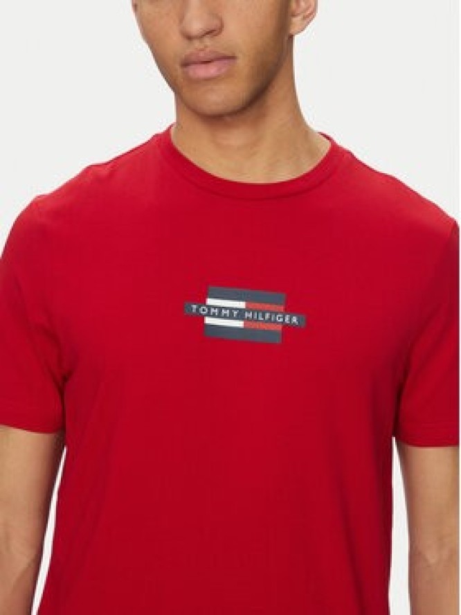 Tommy Hilfiger T-Shirt Flag Box MW0MW38636 Czerwony Regular Fit