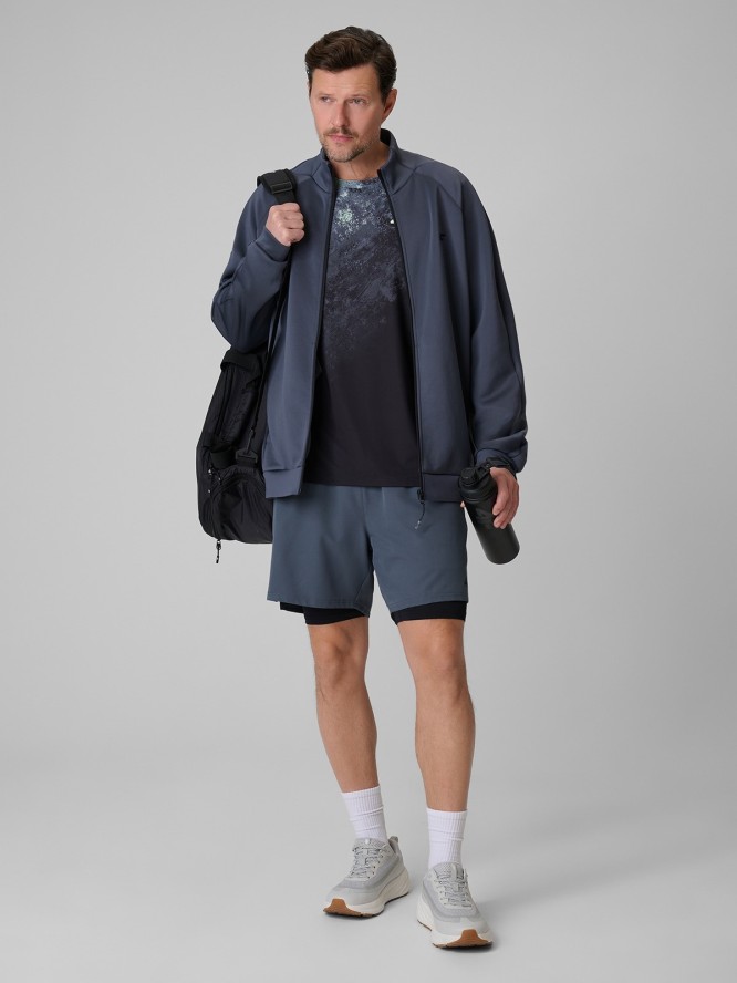 4F Bluza treningowa regular bez kaptura męska - szara L