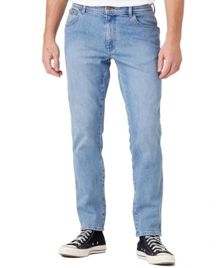 WRANGLER TEXAS SLIM MĘSKIE SPODNIE JEANSOWE GREEN STEEL W12SJX31Z 112145798