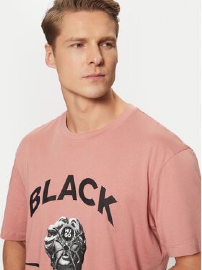 HUGO T-Shirt Dostalgi 50530684 Różowy Relaxed Fit
