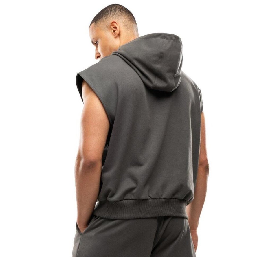 Męska bluza z kapturem bez rękawów Lifestyle Siroko IBZ Swish Gray