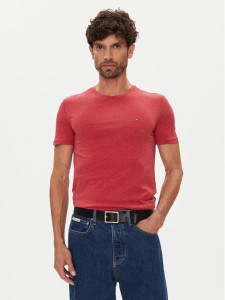 Tommy Jeans T-Shirt Jaspe DM0DM20363 Czerwony Slim Fit