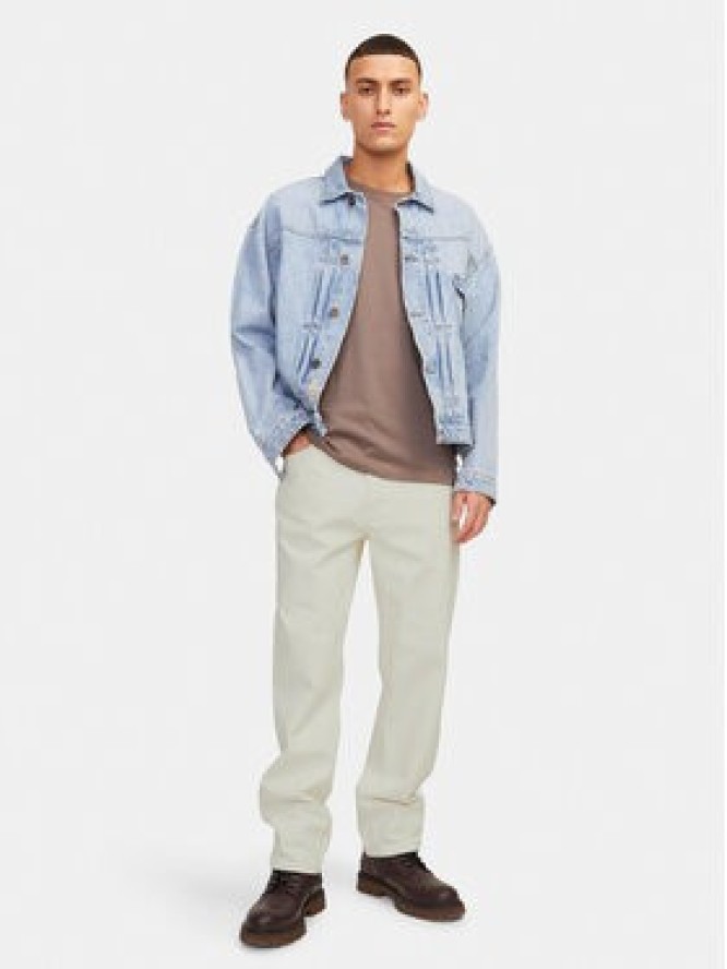 Jack & Jones Jeansy Chris 12252087 Écru Relaxed Fit