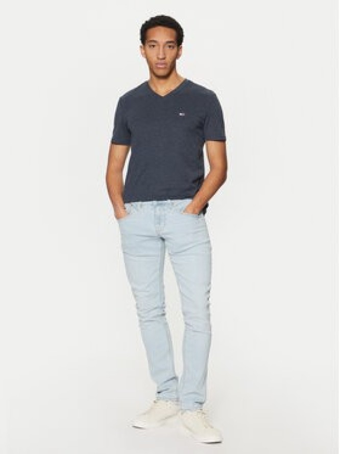 Tommy Jeans T-Shirt Jaspe DM0DM20364 Granatowy Slim Fit