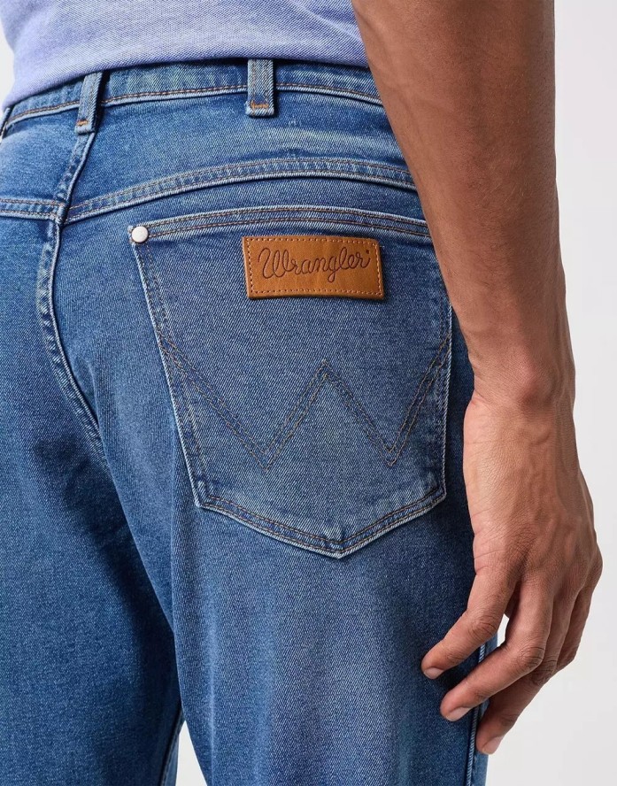 WRANGLER RIVER TREASURES MĘSKIE SPODNIE JEANSOWE JEANSY DŻINSY BLUE 112350858 W17T018015