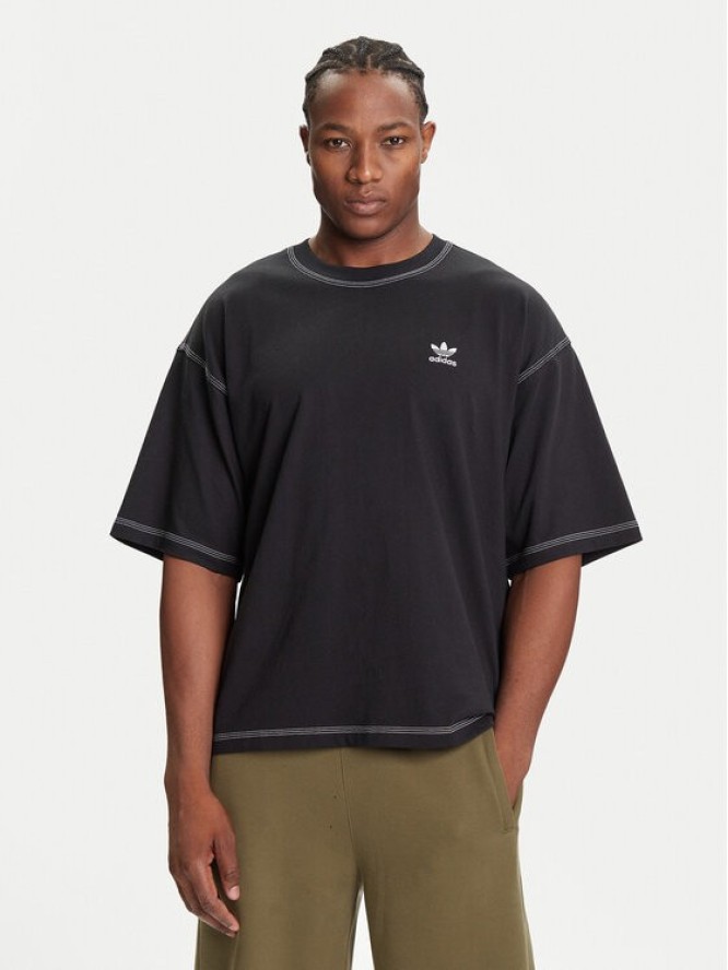 adidas T-Shirt Trefoil Essentials JW0971 Czarny Regular Fit