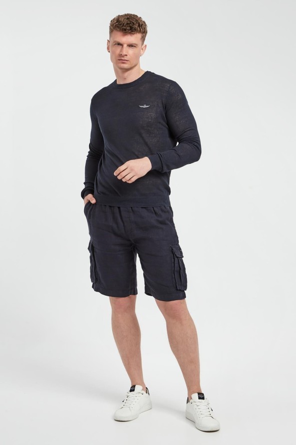 Sweter męski lniany AERONAUTICA MILITARE