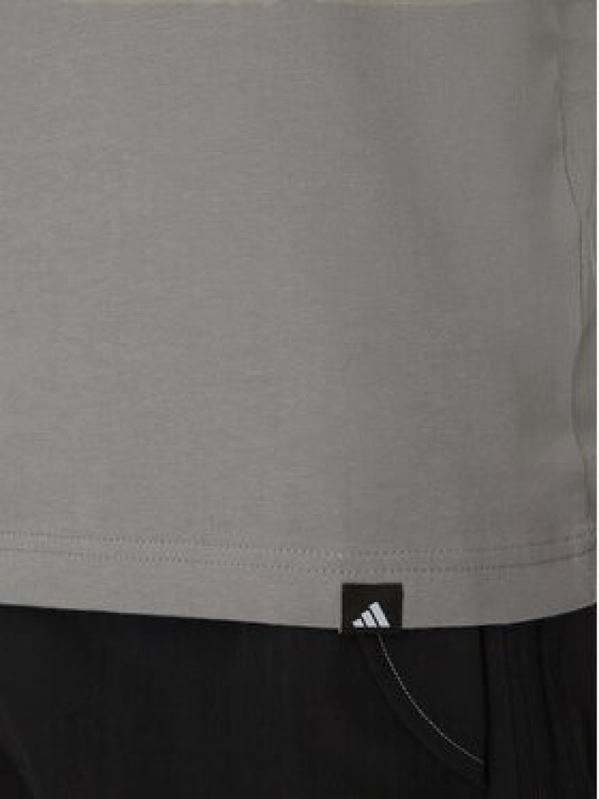 adidas T-Shirt Lounge Slides Graphic Pocket JC5284 Szary Regular Fit