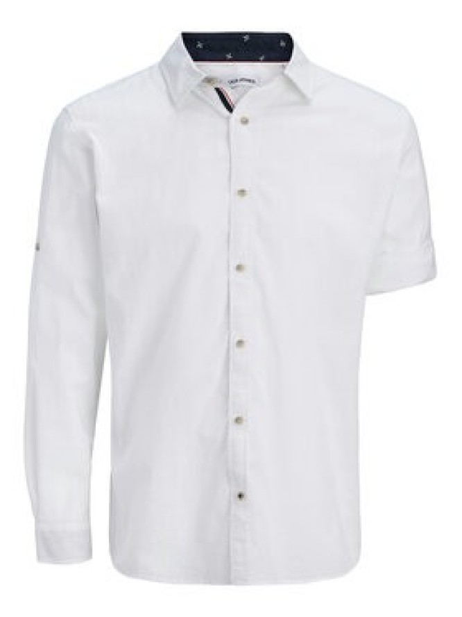 Jack & Jones Koszula Henry 12289197 Biały Regular Fit