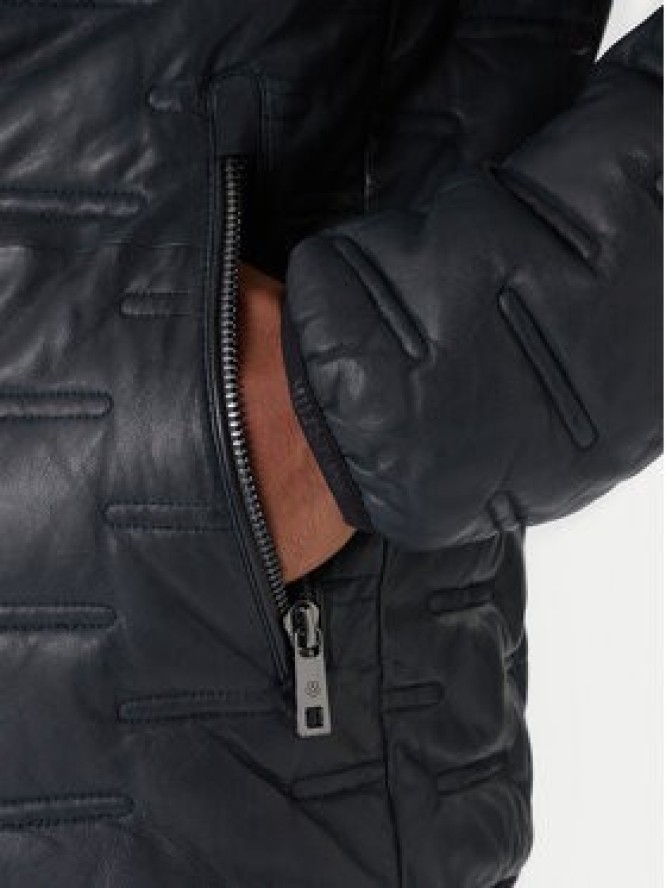 Milestone Kurtka skórzana MS Alonso 5310196 0715 Granatowy Regular Fit