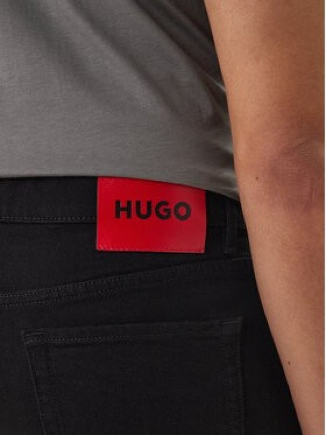 HUGO Szorty jeansowe 50556154 Czarny Tapered Fit