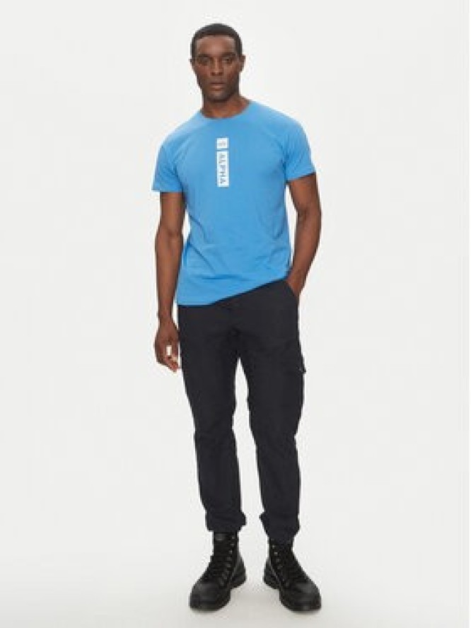 Alpha Industries T-Shirt Puff Print 146509 Niebieski Regular Fit