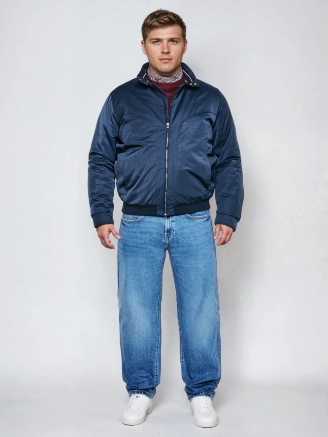 Kurtka męska typu harrington ocieplana granatowa Kye 403