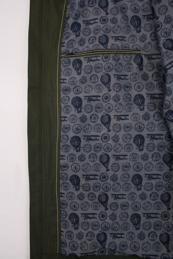 Oliwkowa Wiosenna Kurtka -ZANARDI TRADE- Lekka, Przejściowa, Wiatrówka, Męska, Zielona