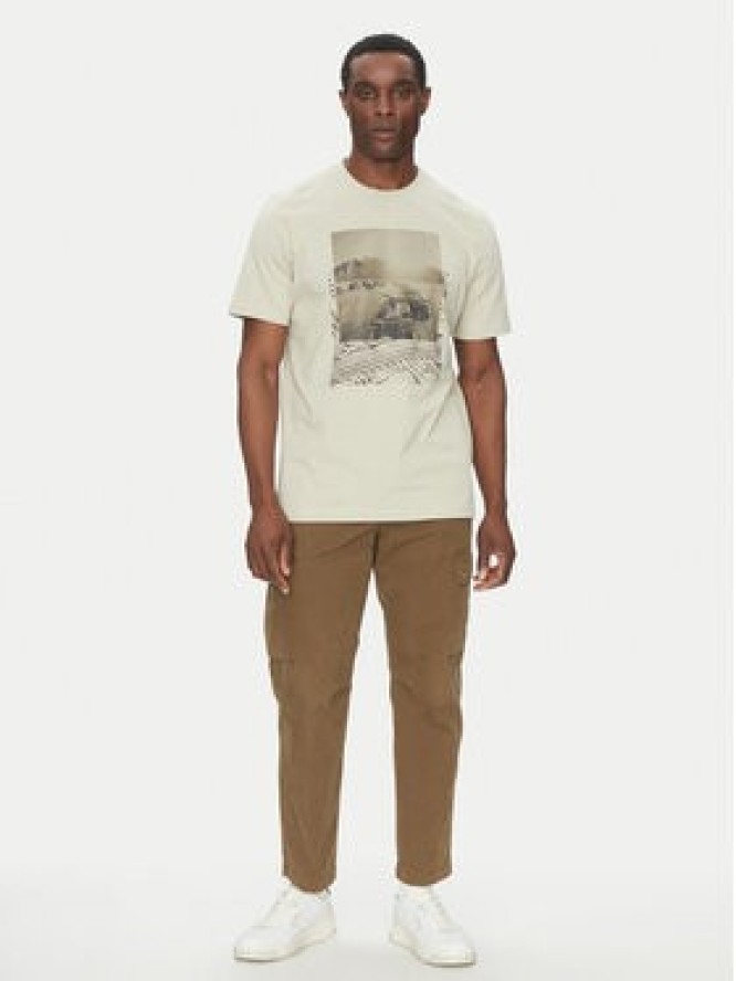 BOSS T-Shirt Te_Dunetrace 50539187 Beżowy Regular Fit