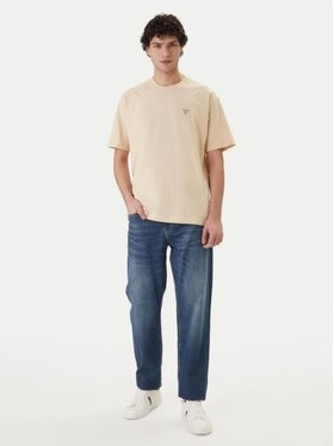 Guess Jeans T-Shirt M4YI46 K8FQ4 Beżowy Regular Fit