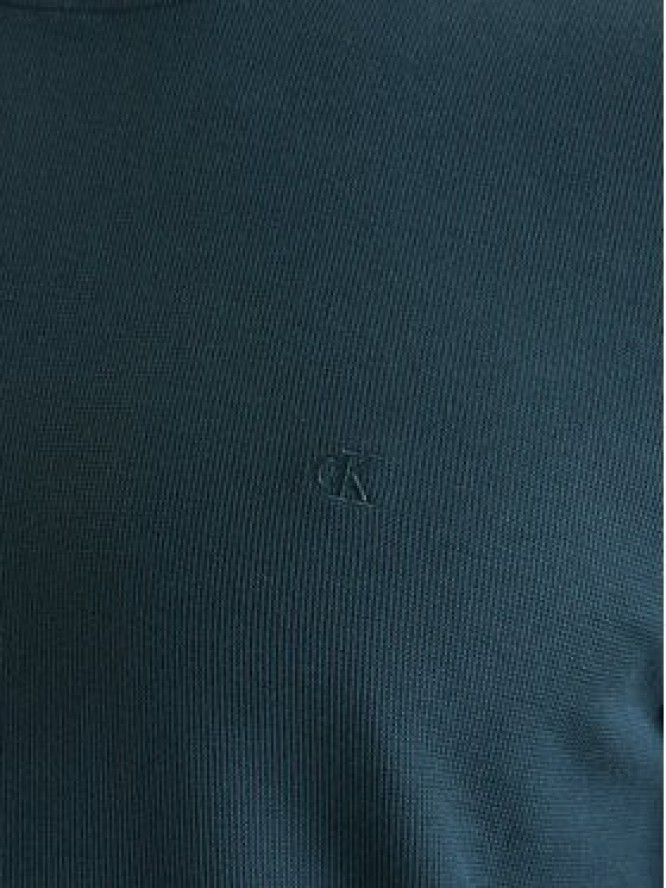 Calvin Klein Jeans T-Shirt Micro Waffle LV04RF206G Zielony Slim Fit