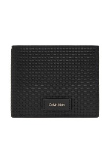 Calvin Klein Portfel Embossed Woven Billfold W/ Coin LV04D1125G Czarny