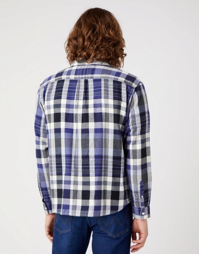 WRANGLER 1 PKT SHIRT MĘSKA KOSZULA W KRATĘ DŁUGI RĘKAW STONE WASH W5D6CNX4Q 112323749