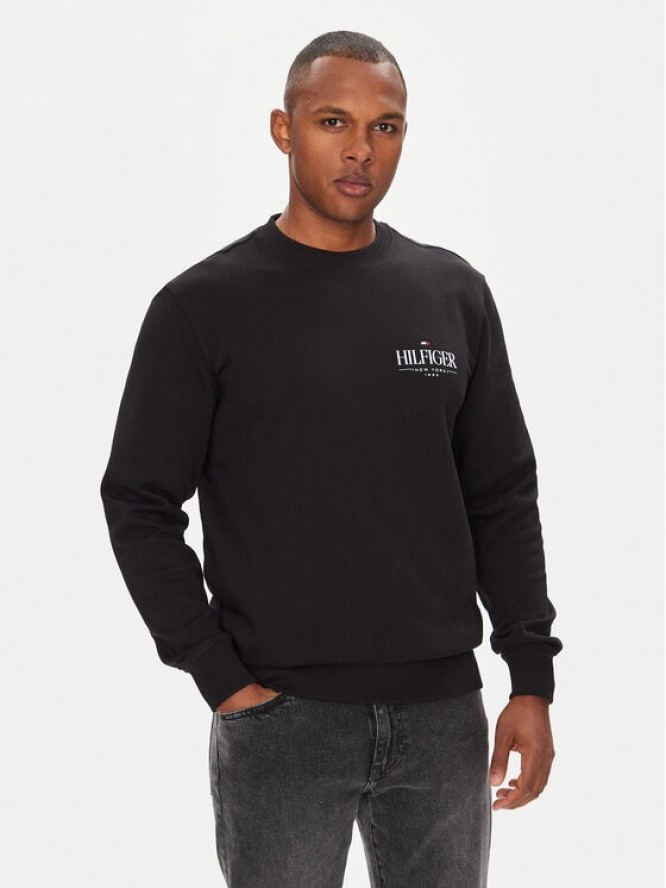 Tommy Hilfiger Bluza Stacked MW0MW39376 Czarny Regular Fit