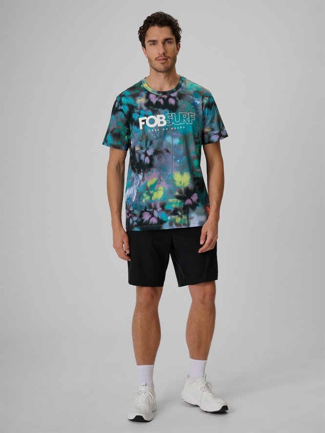 4F T-shirt regular z nadrukiem męski - multikolor XXL