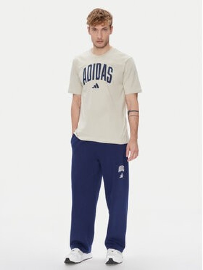 adidas T-Shirt Collegiate Lineage Graphic JM6415 Beżowy Regular Fit