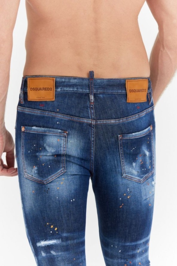DSQUARED2 Granatowe męskie jeansy super twinkie jeans, Rozmiar 46